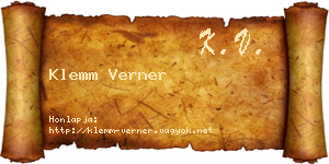Klemm Verner névjegykártya